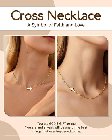 أنت هدية الله لي - قلادة متقاطعة من الذهب عيار 14 قيراط للحفيدة، هدايا عيد الميلاد وعيد الفصح للمراهقات والفتيات in Kuwait