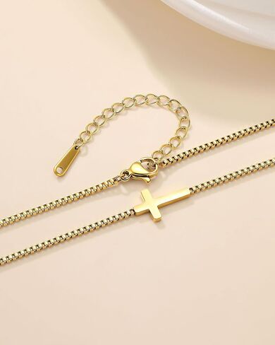 أنت هدية الله لي - قلادة متقاطعة من الذهب عيار 14 قيراط للحفيدة، هدايا عيد الميلاد وعيد الفصح للمراهقات والفتيات in Kuwait