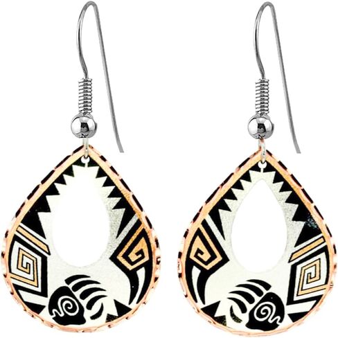 FRONT LINE JEWELRY Artisan-crafted Copper Bear Claw Earrings Feature Southwestern Apache Indian Designs with Native American Traditional Pattern Bear Earrings TJ-40 in Kuwait