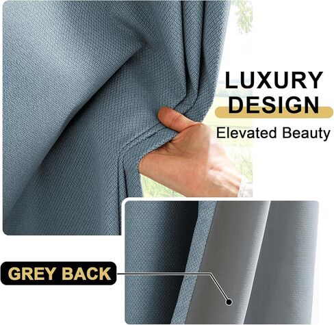 PrinceDeco 100% Blackout Curtains for Bedroom 63 Inches Long, Grommet Living Room Drapes, Thermal Insulated Blackout Curtains 2 Panels Set,Jacquard-Woven,55" W x63 L, Sage in Kuwait