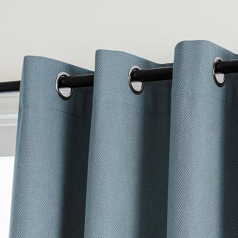 PrinceDeco 100% Blackout Curtains for Bedroom 63 Inches Long, Grommet Living Room Drapes, Thermal Insulated Blackout Curtains 2 Panels Set,Jacquard-Woven,55" W x63 L, Sage in Kuwait