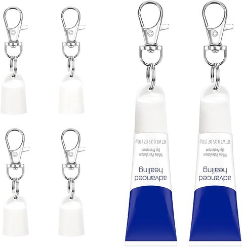 【4 Pack】 Keychain Caps Compatible with Vaseline 0.35Oz Lip Balm, Portable Keychain Holders for Lip Balm, Fit Lip Gloss Case Accessory in Kuwait