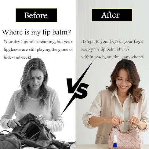 【4 Pack】 Keychain Caps Compatible with Vaseline 0.35Oz Lip Balm, Portable Keychain Holders for Lip Balm, Fit Lip Gloss Case Accessory in Kuwait