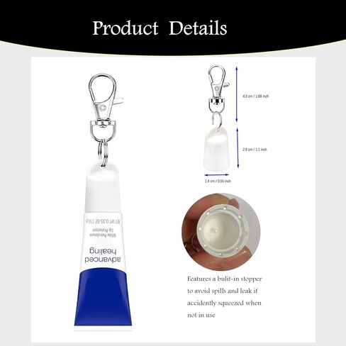 【4 Pack】 Keychain Caps Compatible with Vaseline 0.35Oz Lip Balm, Portable Keychain Holders for Lip Balm, Fit Lip Gloss Case Accessory in Kuwait