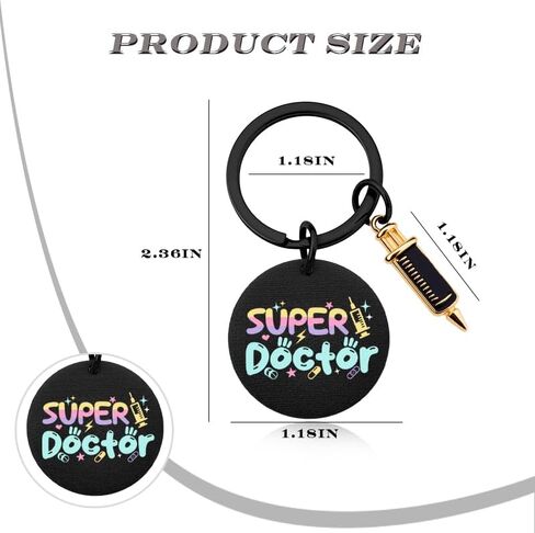 Super Doctor Keychain for Physicians Appreciation Gifts Medical Theme Key Ring for Doctors Week Gift Idea Doctor Key Organizer Bag Charm Accessories Cardiologists OBGYN Dentist Medical Gifts in Kuwait