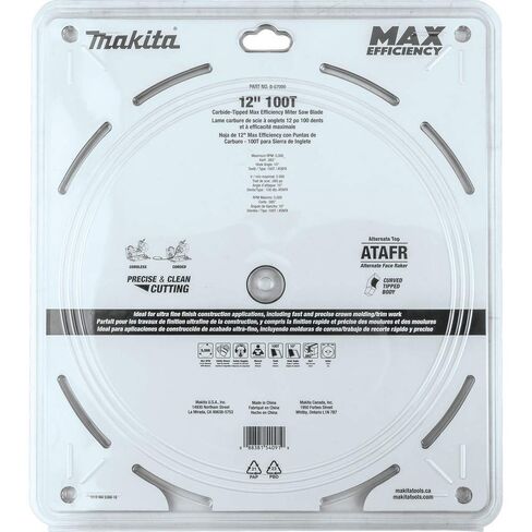 Makita B-67000 12" 100T Carbide-Tipped Max Efficiency Miter Saw Blade in Kuwait