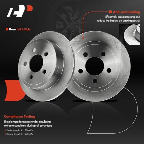 A-Premium 11.22 inch (285mm) Rear Solid Disc Brake Rotors Compatible with Select Jeep Models - Liberty 2003-2007, TJ 2003-2006, Wrangler 2003-2006, 2-PC Set in Saudi Arabia
