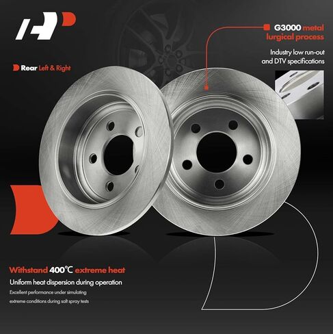A-Premium 11.22 inch (285mm) Rear Solid Disc Brake Rotors Compatible with Select Jeep Models - Liberty 2003-2007, TJ 2003-2006, Wrangler 2003-2006, 2-PC Set in Saudi Arabia