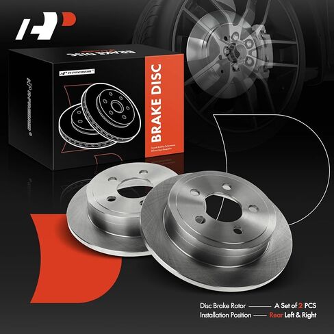 A-Premium 11.22 inch (285mm) Rear Solid Disc Brake Rotors Compatible with Select Jeep Models - Liberty 2003-2007, TJ 2003-2006, Wrangler 2003-2006, 2-PC Set in Saudi Arabia