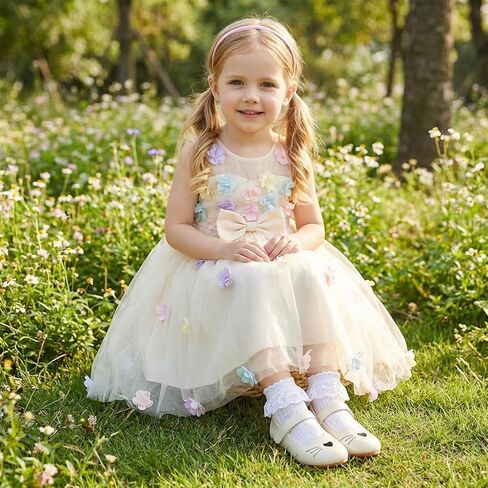Toddler Girls Mary Jane Shoes Cute Cat Princess Flats Kids Dress Shoes with Hook and Loop Strap for Party Wedding School in Saudi Arabia