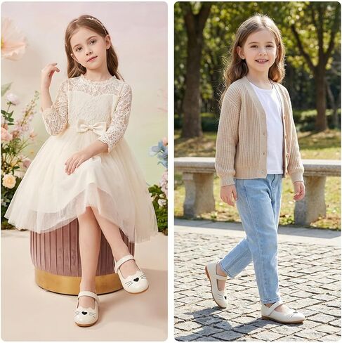 Toddler Girls Mary Jane Shoes Cute Cat Princess Flats Kids Dress Shoes with Hook and Loop Strap for Party Wedding School in Saudi Arabia