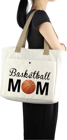 MBMSO Basketball Mom Tote Bag Gifts for Basketball Lover Basketball Player Team Gift for Mom Basketball Sports Tote Gym Bags in Saudi Arabia