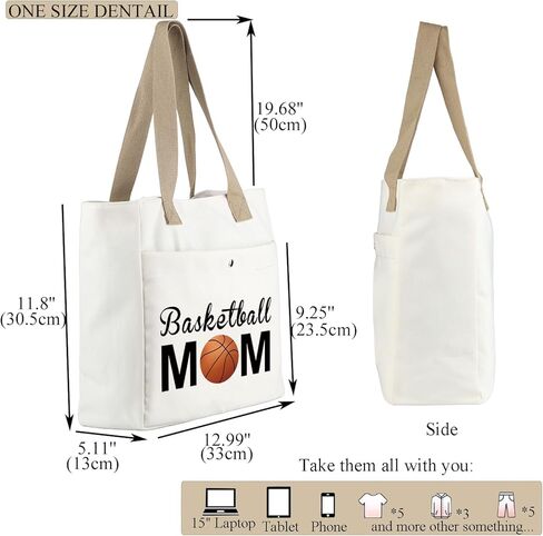 MBMSO Basketball Mom Tote Bag Gifts for Basketball Lover Basketball Player Team Gift for Mom Basketball Sports Tote Gym Bags in Saudi Arabia