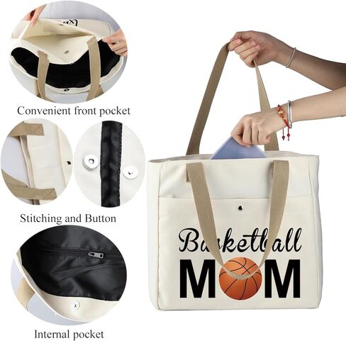 MBMSO Basketball Mom Tote Bag Gifts for Basketball Lover Basketball Player Team Gift for Mom Basketball Sports Tote Gym Bags in Saudi Arabia