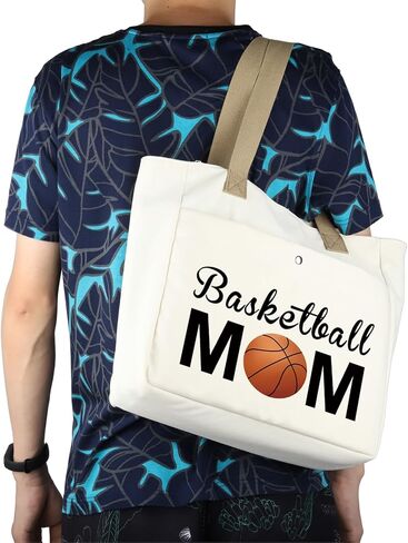MBMSO Basketball Mom Tote Bag Gifts for Basketball Lover Basketball Player Team Gift for Mom Basketball Sports Tote Gym Bags in Saudi Arabia