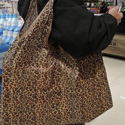 1 piece leopard print bag, jacquard bag, leopard print handbag, leopard print gift bag, leopard print women's bag, leopard print shopping bag in Kuwait