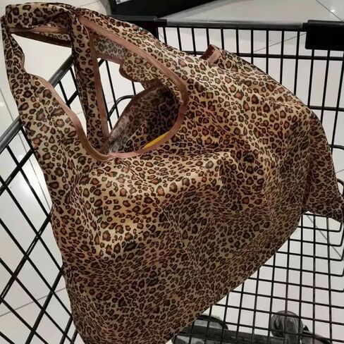 1 piece leopard print bag, jacquard bag, leopard print handbag, leopard print gift bag, leopard print women's bag, leopard print shopping bag in Kuwait