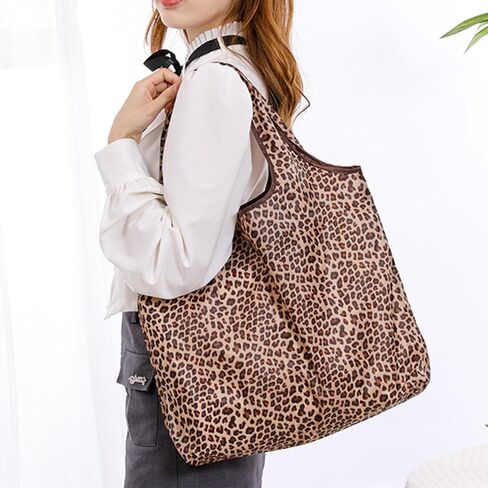 1 piece leopard print bag, jacquard bag, leopard print handbag, leopard print gift bag, leopard print women's bag, leopard print shopping bag in Kuwait