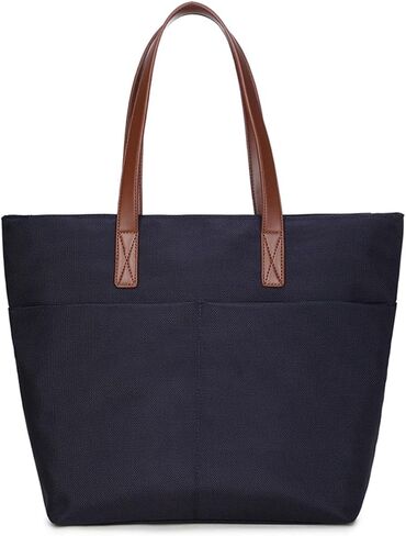 YONBEN® Black Tote Bag for Women with Zipper Simple Tote Handbags Lightweight Nylon Tote Handbags with Strong Waterproofness in Saudi Arabia