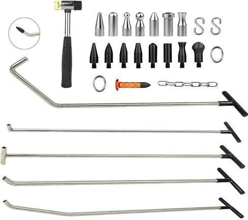 مجموعة لوحة خط عاكس لإصلاح دنتات السيارة بدون طلاء من LadyRosian مع شريط أبيض وأسود وحامل قابل للتعديل لأدوات لوحة خط فحص انبعاجات السيارة in Kuwait