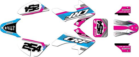 Graphics Kit for Honda CRF50 (All Years) REDEEMER Series Magenta 09 Mil - Dirt pit bike motorcycle stickers, dirtbike racing automotive decal motocross accessories no-plastics in Saudi Arabia