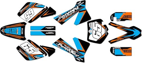 مجموعة رسومات لـ KTM 65SX SX65 (2002-2008) RUGGED Series White 16 Mil - ملصقات للدراجات النارية للدراجة الترابية، ملحقات سيارات سباق الدراجات النارية بدون بلاستيك in Saudi Arabia