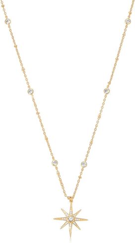 Ettika Gold Starburst Pendant Necklace. Long Necklaces for Women. 18k Gold Plated Necklace. Jewelry, Gifts For Women in Saudi Arabia