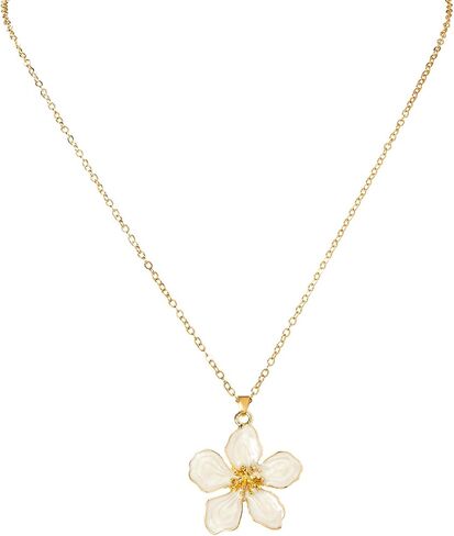 White Flower Necklace for Women Floral Pendant Necklaces Dainty Statement Necklace Choker Necklaces Floral Jewelry in Saudi Arabia