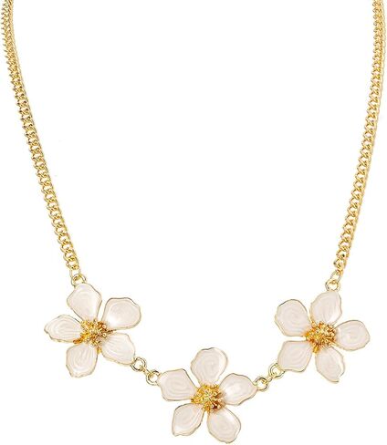 White Flower Necklace for Women Floral Pendant Necklaces Dainty Statement Necklace Choker Necklaces Floral Jewelry in Kuwait