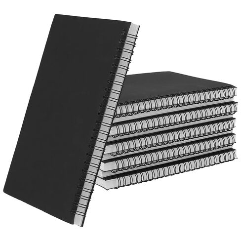 SOUJAP 10 PCS A5 Lined Spiral Notebook, 5.5 x 8.2 inch Black 80gsm Thick Journal Notepad for Writing, 100 Sheets, 200 Pages in Saudi Arabia