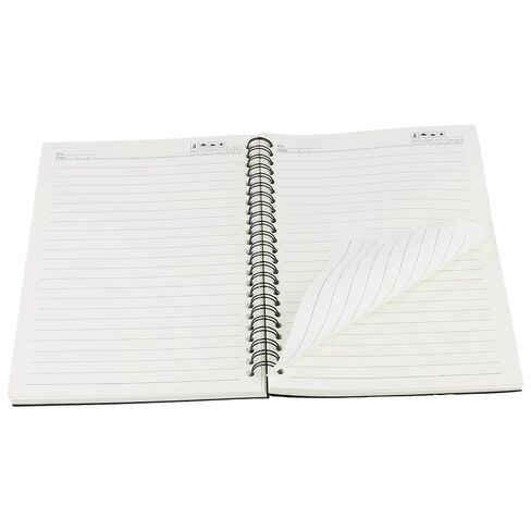 SOUJAP 10 PCS A5 Lined Spiral Notebook, 5.5 x 8.2 inch Black 80gsm Thick Journal Notepad for Writing, 100 Sheets, 200 Pages in Saudi Arabia