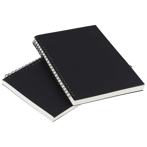 SOUJAP 10 PCS A5 Lined Spiral Notebook, 5.5 x 8.2 inch Black 80gsm Thick Journal Notepad for Writing, 100 Sheets, 200 Pages in Saudi Arabia