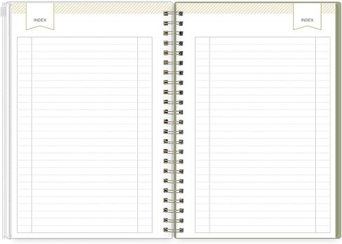 دفتر ملاحظات بغطاء جيب بسحاب من Blue Sky Day Designer، مقاس 5.75 بوصة × 8.5 بوصة، مجلة غير مؤرخة، 160 صفحة مبطنة ومثقبة، تتضمن صفحات الفهرس، ربط سلك مزدوج ذهبي متين، للمكتب والمدرسة، كريم حديقة الفراشات in Saudi Arabia