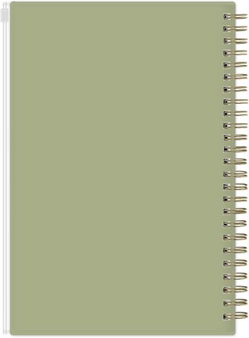 دفتر ملاحظات بغطاء جيب بسحاب من Blue Sky Day Designer، مقاس 5.75 بوصة × 8.5 بوصة، مجلة غير مؤرخة، 160 صفحة مبطنة ومثقبة، تتضمن صفحات الفهرس، ربط سلك مزدوج ذهبي متين، للمكتب والمدرسة، كريم حديقة الفراشات in Saudi Arabia