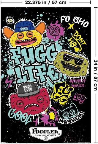 Fuggler - ملصق حائط Fugg Life، مقاس 34 بوصة × 22.4 عرض، إصدار غير مؤطر in Saudi Arabia