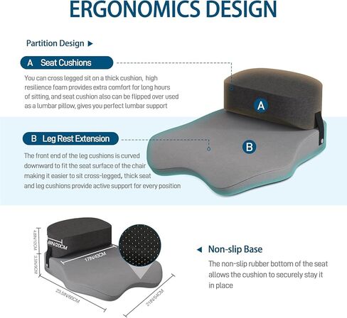 Seat Cushion for Office Chairs - Cross Legged Yoga Meditation Cushion Floor Pillows Yoga Enthusiasts Chair Cushion for Adults Long Sitting, Detachable of 2 PCS in Kuwait