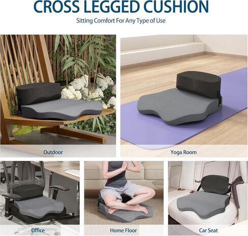 Seat Cushion for Office Chairs - Cross Legged Yoga Meditation Cushion Floor Pillows Yoga Enthusiasts Chair Cushion for Adults Long Sitting, Detachable of 2 PCS in Kuwait