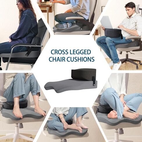 Seat Cushion for Office Chairs - Cross Legged Yoga Meditation Cushion Floor Pillows Yoga Enthusiasts Chair Cushion for Adults Long Sitting, Detachable of 2 PCS in Kuwait