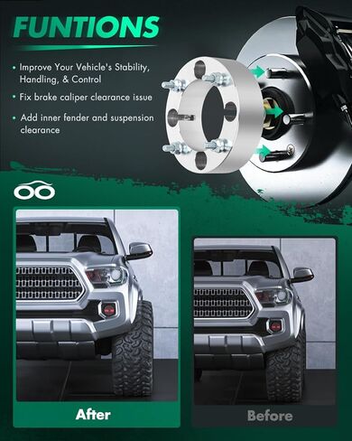 SCITOO 2 قطعة 2 بوصة فواصل عجلات 4x137 ترصيع 10x1.25 110 مم 4 فواصل عجلات لا مركزية مناسبة لـ Kawasaki Mule 600 Prairie 360 ​​Brute Force 650 Bayou 250 Prairie 700 Bayou 300 Prairie 650 in Saudi Arabia