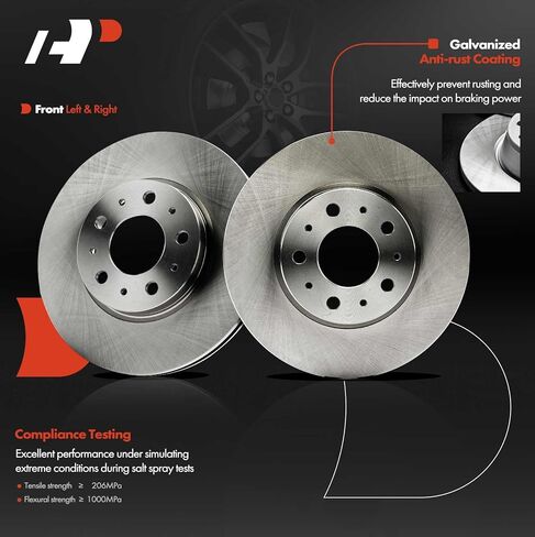 A-Premium 11.02 inch (280mm) Front Vented Disc Brake Rotors Compatible with Select Volvo Models - C70 1998-2004, S90 1997-1998, 850 1994-1997, 960 1995-1997, S70 1998-2000, V70, V90, 2-PC Set in Saudi Arabia