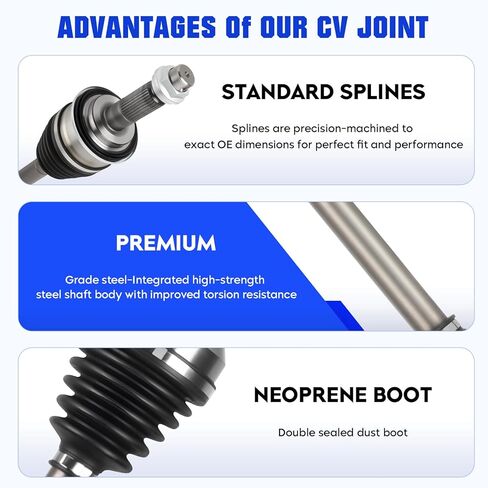 Front CV Axle Shaft Assembly Fit for Toyota Tundra 2000-2006, for Toyota Sequoia 2001-2007 3.4L 4.0L 4.7L V6 V8 4WD, Left and Right CV Joint Shaft, Replacement for 66-5194, 2 pack in Saudi Arabia