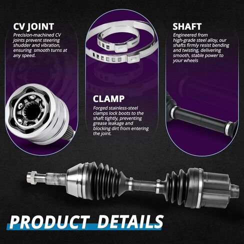 Front CV Axle Replacement for 1997 1998 1999 2000 2001 2002 2003 2004 Chevrolet Malibu, 2004 2005 Chevy Classic, for Pontiac Grand Am, Oldsmobile Cutlass Alero, Driver and Passenger Side in Saudi Arabia