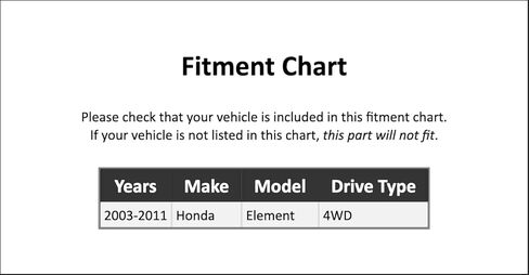 أعمدة محور السيرة الذاتية - مجموعة خلفية متوافقة مع Honda Element 4WD 2003 2004 2005 2006 2007 2008 2009 2010 2011 (خلفي يسار وخلفي يمين) in Saudi Arabia