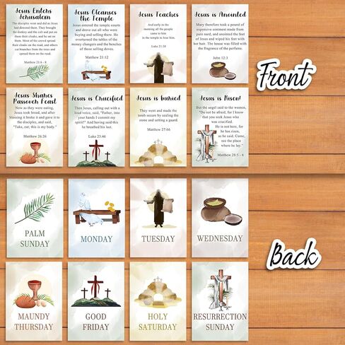 ANTING عيد الفصح قصة الأسبوع المقدس بطاقات العد التنازلي راية الديكور، الكتاب المقدس يسوع الأسبوع الماضي قيامة المسيح الكفارة الأسبوع المقدس الكتاب المقدس الديني in Kuwait