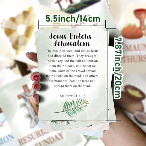 ANTING عيد الفصح قصة الأسبوع المقدس بطاقات العد التنازلي راية الديكور، الكتاب المقدس يسوع الأسبوع الماضي قيامة المسيح الكفارة الأسبوع المقدس الكتاب المقدس الديني in Kuwait