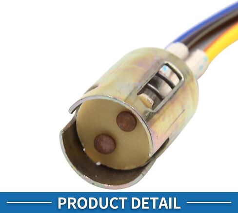 1157 LED Motorcycle Brake Stop Light Extension Wire Socket Holder Adapter Connector Durable Plastic Metal Bronze Tone (Set of 3) in Saudi Arabia