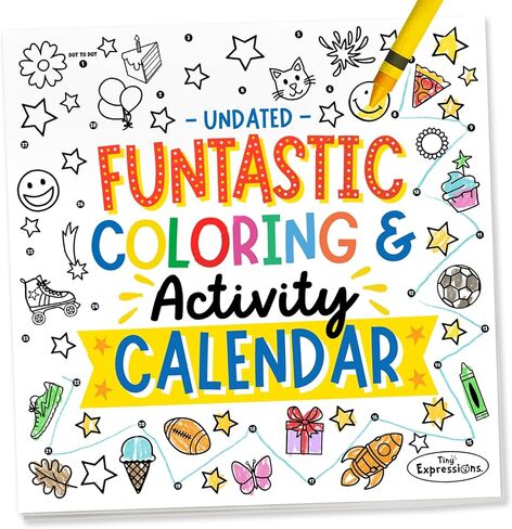 Tiny Expressions Kids Calendar Undated - Funtastic Coloring and Activity Calendar for Kids - 12 x 12 Inches, Customizable for 2024 or 2025 - Educational and Interactive Use at Home and School in Kuwait