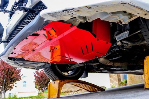 RED TBW Aluminum Under Tray Skid Plate for 2015+ Subaru STI in Saudi Arabia