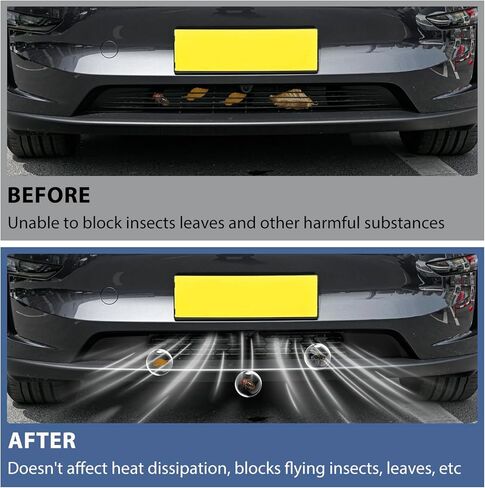 Front Grill Mesh Insert Compatible with Tesla Model Y Juniper 2025 2026, Front Air Inlet Vent Grille Cover Insect Protection Accessories Replacement for Model Y Juniper 2026 Black in Kuwait