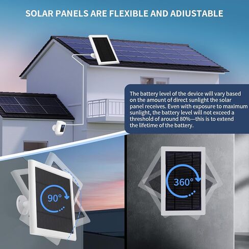 Solar Panel for Ring Camera(2nd Generation), 2 Pack 5W Solar Panel with 10FT/3M Long Cable for Stick Up & Pro Spotlight Cam Battery for Security Camera Dustproof Waterproof in Saudi Arabia